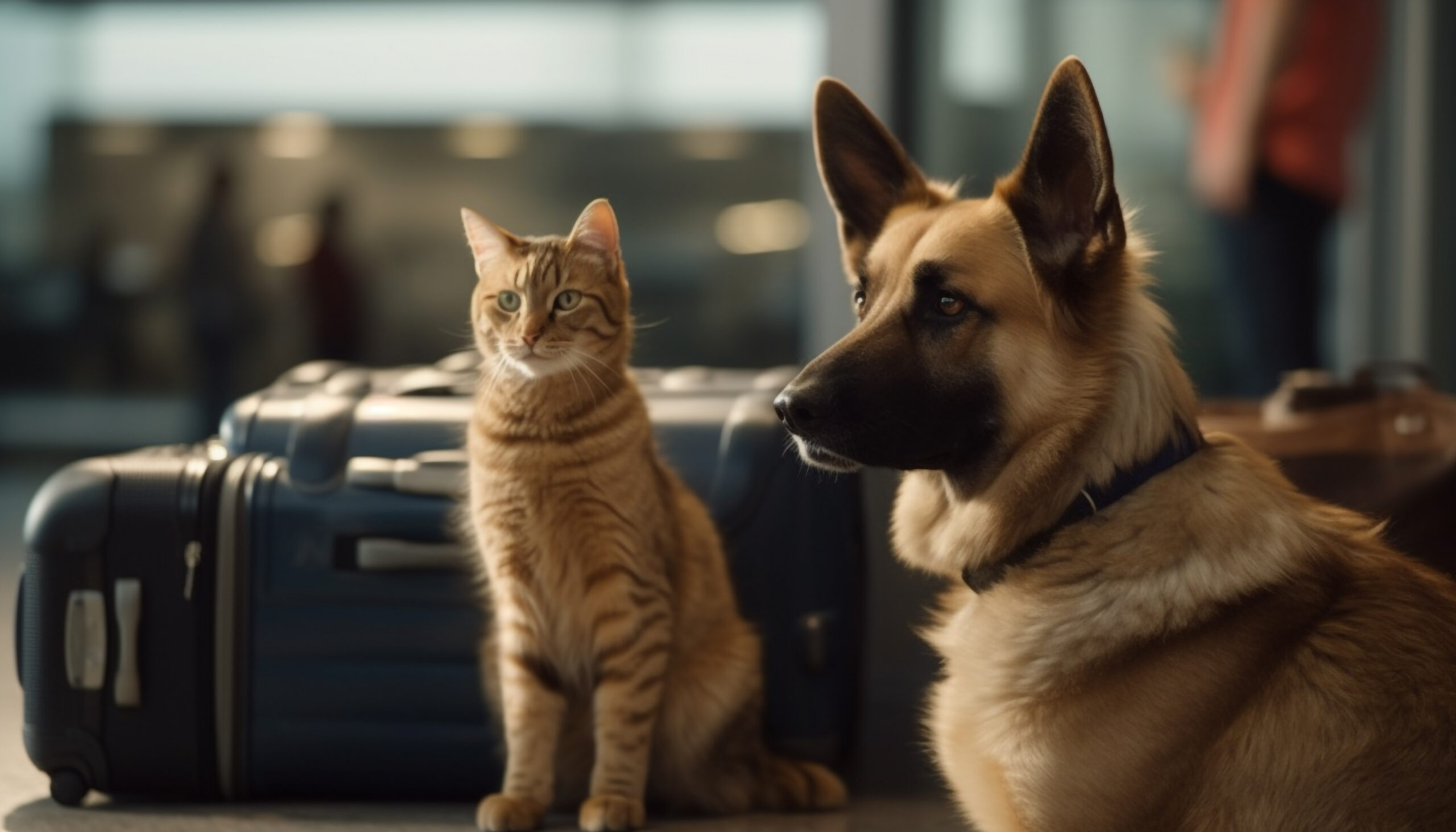 Preparar gato y perro para viaje en avion