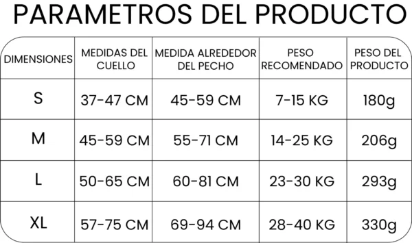 arnes-perro-de-servico-medidas